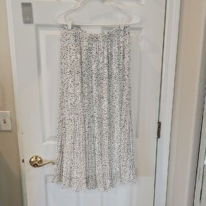 WD.NY Black and White Pleated Midi Skirt